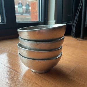 Set of 4 small decorative silver bowls